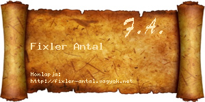 Fixler Antal névjegykártya